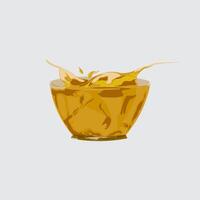 Isolated and editable illustration of palm oil for frying and cooking. vector