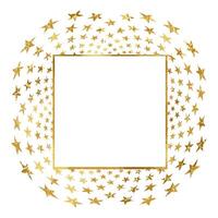 Golden square frame with star for design of card or invite . abstract background vector