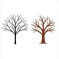 Two trees with no leaves on a white background vector