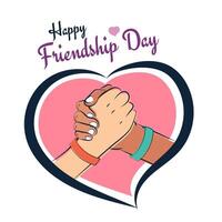 Handshake Friendship Day with Happy Message and Colorful Background vector