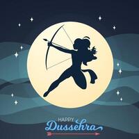 Dussehra Greeting Card with Festive Elements vector