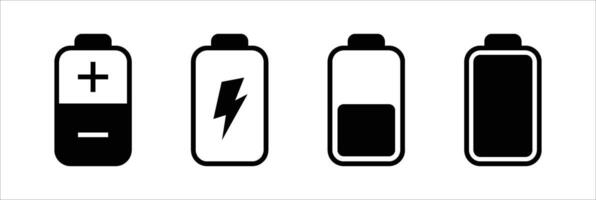 set of battery indicator icon. battery charge level indicator icon symbol sign vector