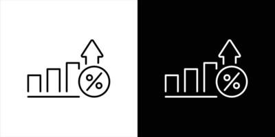 percentage arrow up icon set. percentage growth up arrow icon vector