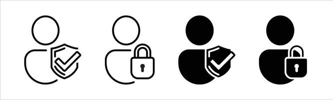 user security icon set. user access protection icon symbol sign vector