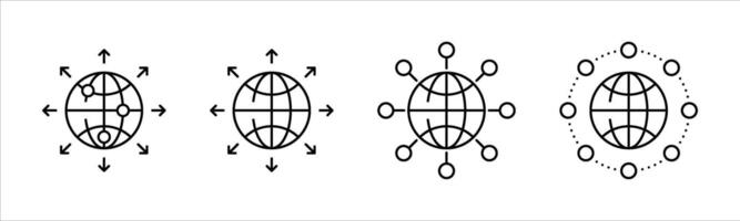 global network icon set. global connections, expansion icon vector