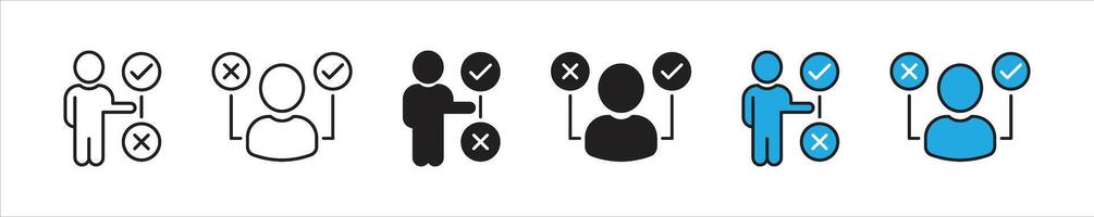 decision icon set. choice, option, choose icon vector