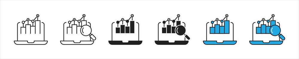 data monitoring icon set. containing data analysis, growth, infographic, statistic, business icon vector