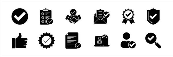 approval icon set. containing agreements, confirmation, certification, thumps up, validation, document, accept, checklist icon collections vector