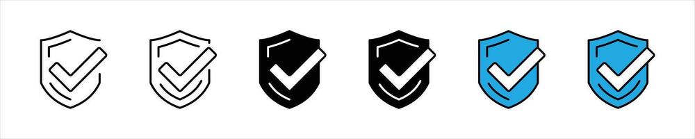 shield icon set. containing access security, shield protection icon vector