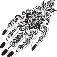 floral Hanna mehndi design vector