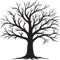 Simple Black Tree Outline with No Leaves vector