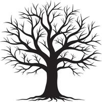 Elegant Tree Silhouette with Leafless Branches vector
