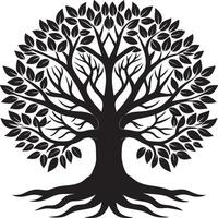 Majestic Tree of Life Design with Flourishing Branches and Roots vector