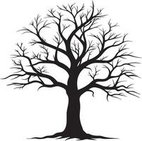 Bold Tree Silhouette with an Expansive Network of Leafless Branches vector