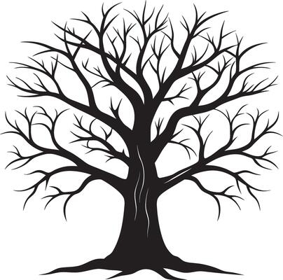 Eerie Tree Silhouette with Dark, Leafless Branches