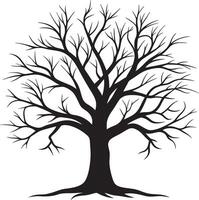 Whimsical Tree Silhouette with Sprawling Bare Branches vector