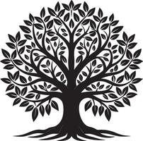 Abstract Tree of Life Silhouette with Expansive Branches vector