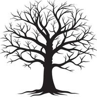 Minimalist Tree Outline with Bold Branch Patterns vector