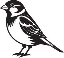 Black and White Sparrow Design for Graphic Projects vector