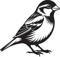Stylish Sparrow Outline for Tattoo and Art Inspiration vector