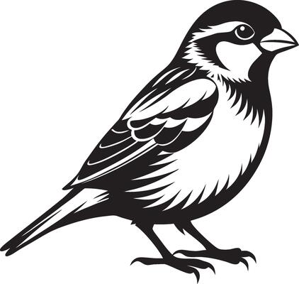 Stylish Sparrow Outline for Tattoo and Art Inspiration