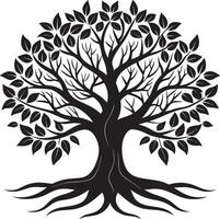 Artistic Tree Design with Intricate Details and Rounded Shape vector