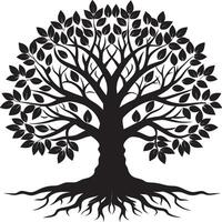 Timeless Tree of Life Artwork with Organic Branches and Leaves vector