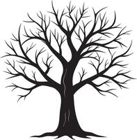 Majestic Bare Tree with Sprawling Branches in Black and White vector