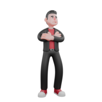 Dance Star Choreographer Model. A male choreographer stands with both hands on his chest. 3D Cartoon Character png