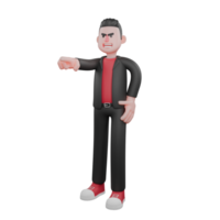 Choreographer Dance Creator 3D. A male choreographer stands with one hand on his waist, the other hand pointing. Cartoon Performer png