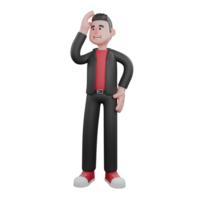 3D Choreographer Dance Character. a male choreographer stands with one hand on his head while the other hand is on his waist. Animated Performer png