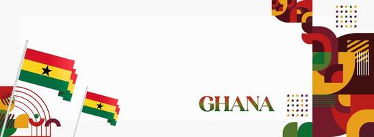 Ghana Banner with Abstract and Symbolic Design. Banner with an abstract design that still reflects Ghana's national identity, perfect for big events. vector