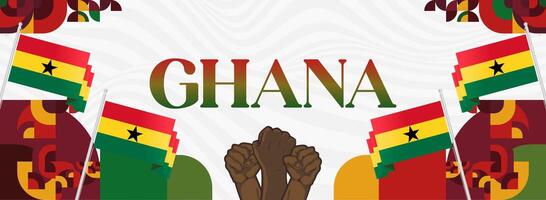 Banner or Invitation Card Designs for Ghana Independence Day Events. Banner and invitation card templates ready to use for state events or Independence Day celebrations. vector