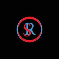 Sr logo design with circle vector