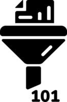 A filled style icon of data filtration vector