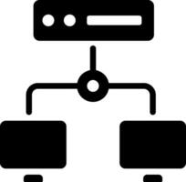 A glyph style icon of cluster computing vector