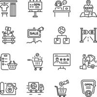 Set of Buy Linear Style Icons vector