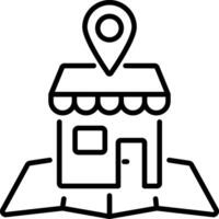 Local shop icon in line style vector