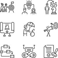 Pack of Project Planning Linear Style Icons vector