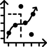 Linear regression icon in solid style vector