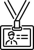 A linear icon of employee badge vector