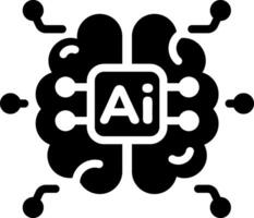 Artificial intelligence icon in filled style vector