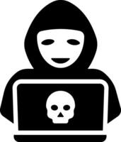 Hacker icon in glyph style vector