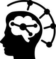 Deep learning icon in solid style vector