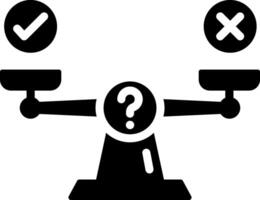 A glyph style icon of hypothesis testing vector