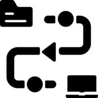 A glyph icon of data pipeline Data pipeline, flow, pathway, procedure, process vector