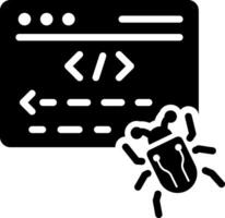 Coding bug icon in glyph style vector