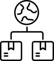 Global distribution icon in outline style vector