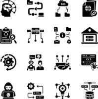 Collection of Glyph Style Data Icons vector