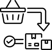 A line style icon of order process vector